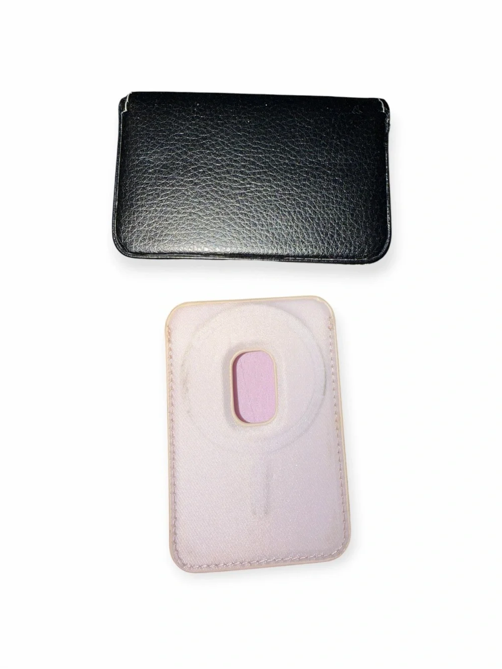 Kate Spade Light Pink Card Holder and Black Leather card holder duo